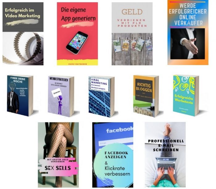 Marketing & Geld Verdienen PLR Paket/ 13 Ebooks mit PLR Rechten